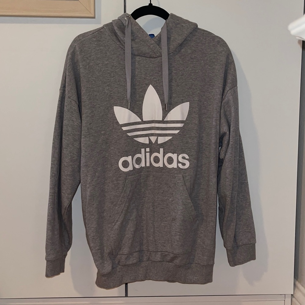 Adidas hoodie gray size M oversized